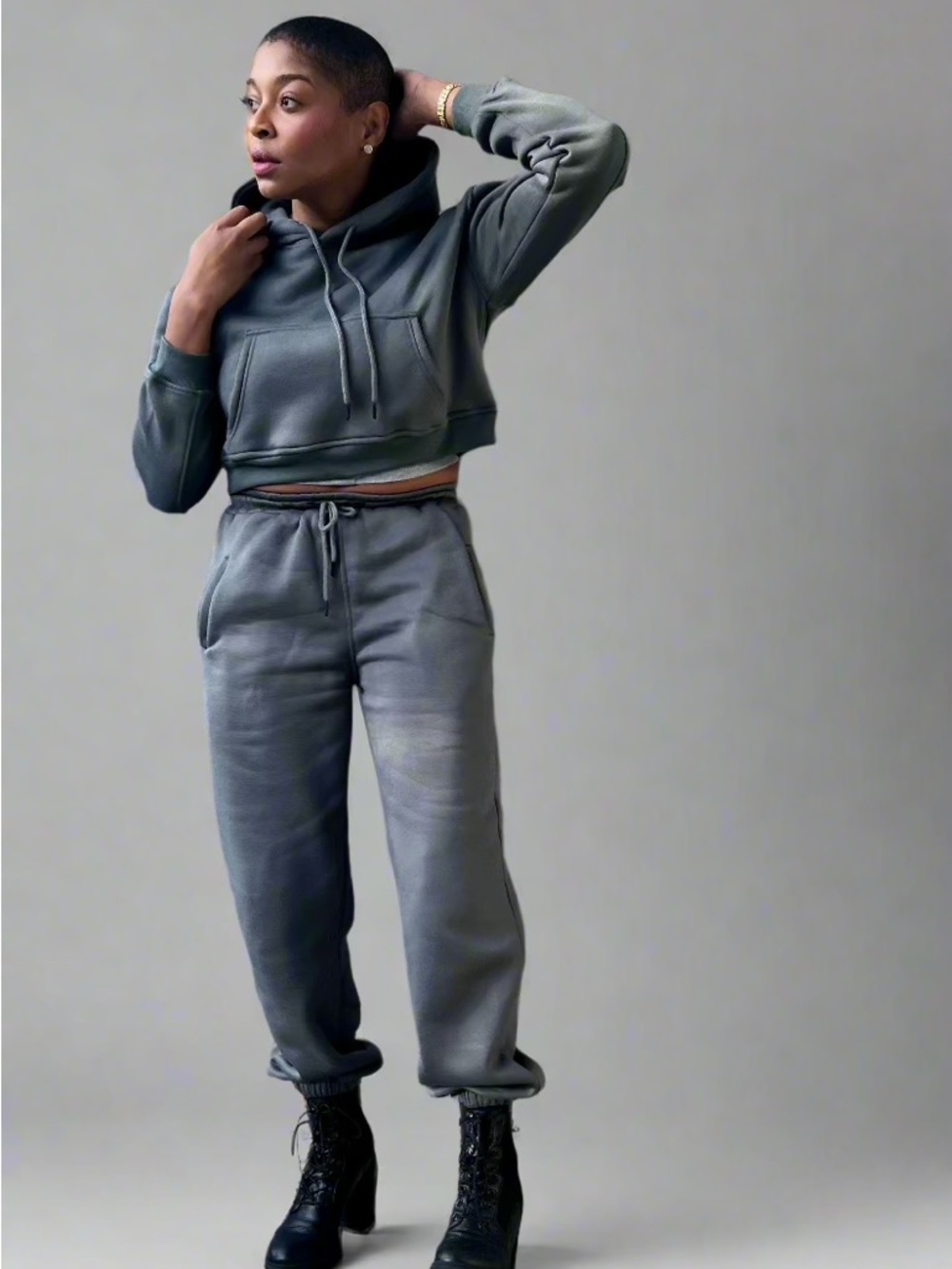Women's Grey Sweatsuit - Relaxed Fit